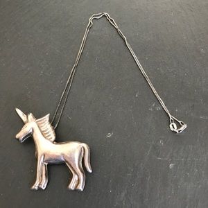 Vintage Taxco 925 Unicorn Pendant/Brooch 2"T